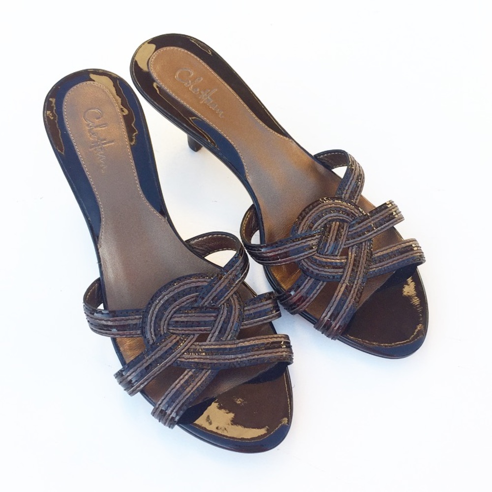 Cole Haan Metallic Strappy Sandals Heels